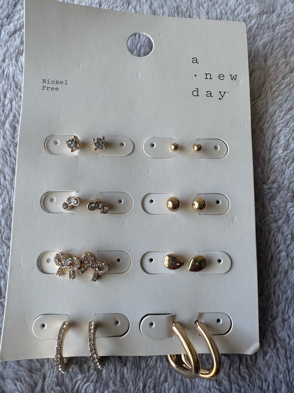 A New Day 8 Pack of Gold Toned Earrings Various Styles